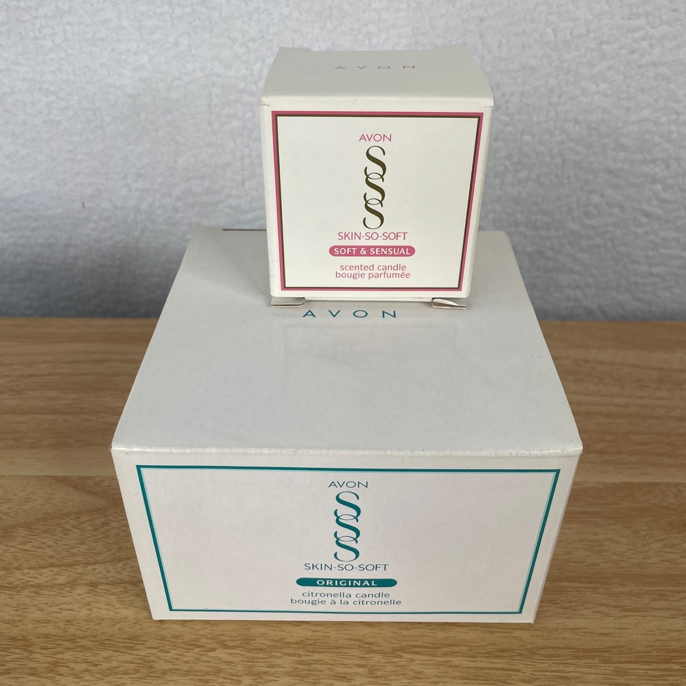 Avon Skin-So-Soft Candle Set Citronella‎ Original & Soft Sensual Vintage NIB